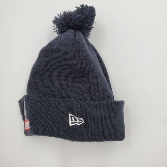 New Era Atlanta Braves Beanie Hat World Series Trophy Cap Pom Pom Navy Blue New - Picture 4 of 7